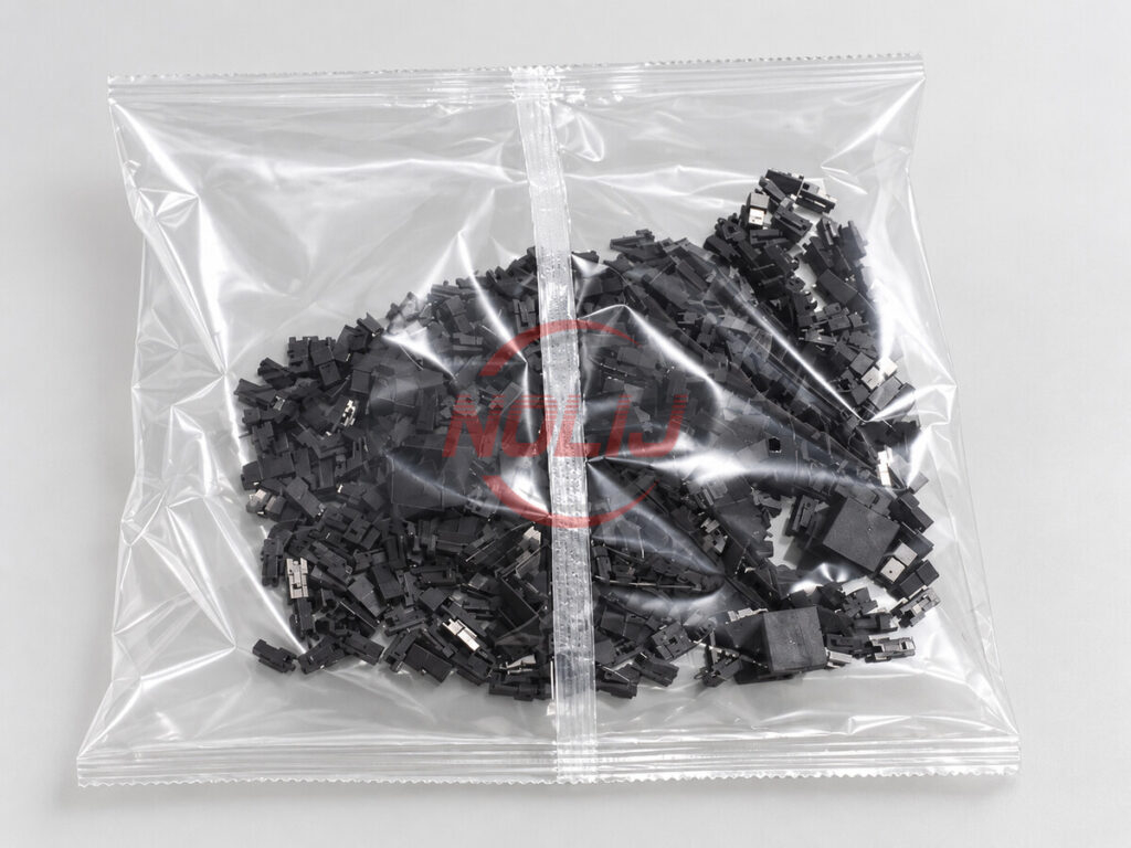 Clear back seal bag packed with granular products