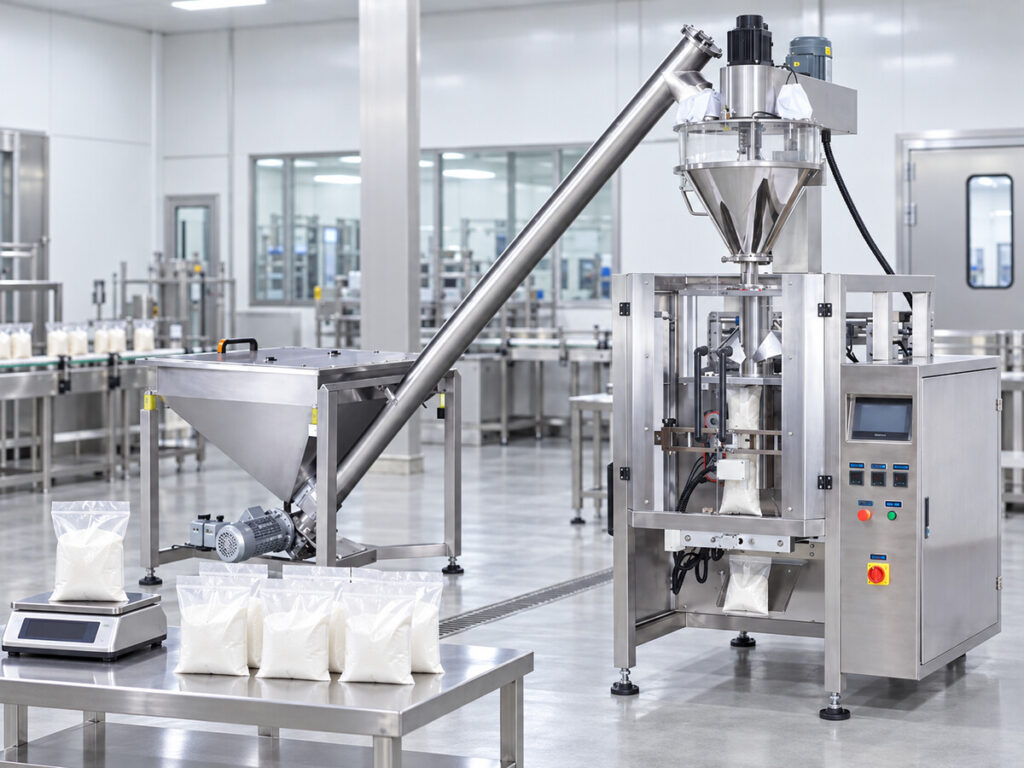 Powder packaging machine filling accuracy and weight testing process