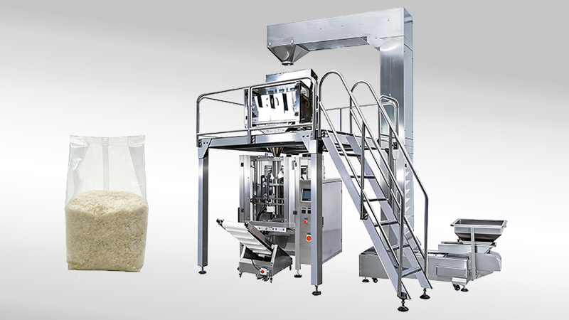 rice packing machine system structure with linear weigher and vertical packaging machine